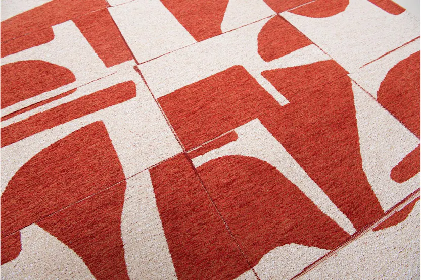 Louis De Poortere | Papercut | Indoor Eco Rug | Red/White | 200 x 280 cm Louis De Poortere | Papercut | Indoor Eco Rug | Red/White | 200 x 280 cm