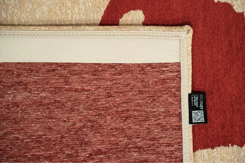 Louis De Poortere | Ribbon Imperial | Indoor Eco Rug | Red/Beige | 140 x 200 cm Louis De Poortere | Ribbon Imperial | Indoor Eco Rug | Red/Beige | 140 x 200 cm