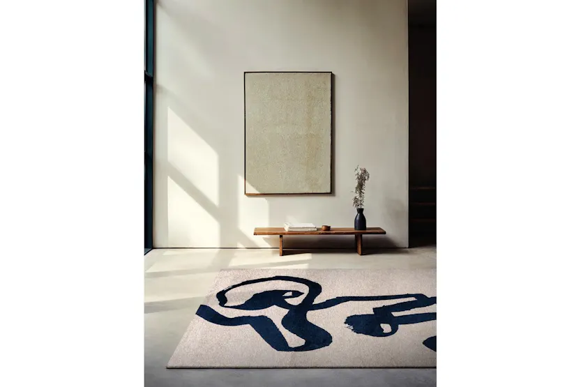 Louis De Poortere | Ribbon Sea | Indoor Eco Rug | Beige/Blue | 170 x 240 cm Louis De Poortere | Ribbon Sea | Indoor Eco Rug | Beige/Blue | 170 x 240 cm