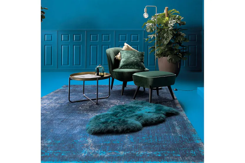 Louis De Poortere | Medallion Eco Rug | Blue | 200 x 280 cm Louis De Poortere | Medallion Eco Rug | Blue | 200 x 280 cm