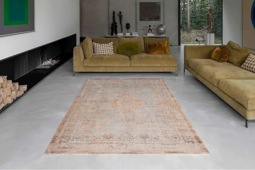 Louis De Poortere | Medallion Eco Rug | Yellow | 140 x 200 cm Louis De Poortere | Medallion Eco Rug | Yellow | 140 x 200 cm