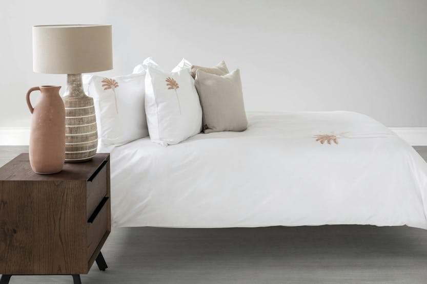 The Linen Room | Palm Duvet Cover Set | White | Super King The Linen Room | Palm Duvet Cover Set | White | Super King