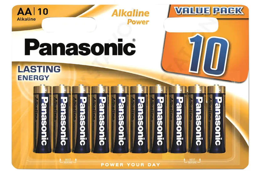 Panasonic Alkaline Power AA LR6 Batteries | Pack of 10 | LR6PPG/16BW Panasonic Alkaline Power AA LR6 Batteries | Pack of 10 | LR6PPG/16BW