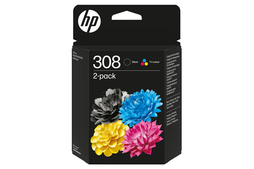 HP 308 Original Ink Cartridge | Black/Tri-color | Pack of 2 HP 308 Original Ink Cartridge | Black/Tri-color | Pack of 2