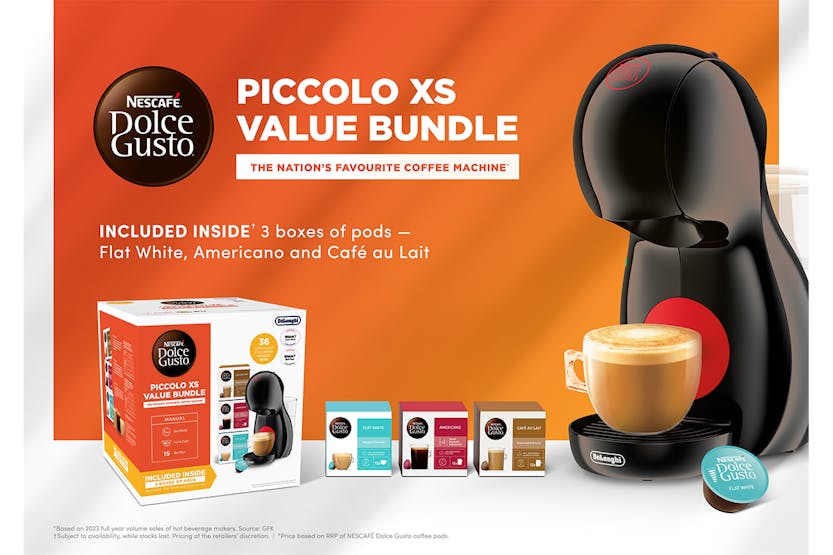Nescafé DolceGusto Piccolo XS Pod Coffee Machine by De'Longhi - Value Bundle | EDG210.BBDL | Black Nescafé DolceGusto Piccolo XS Pod Coffee Machine by De'Longhi - Value Bundle | EDG210.BBDL | Black