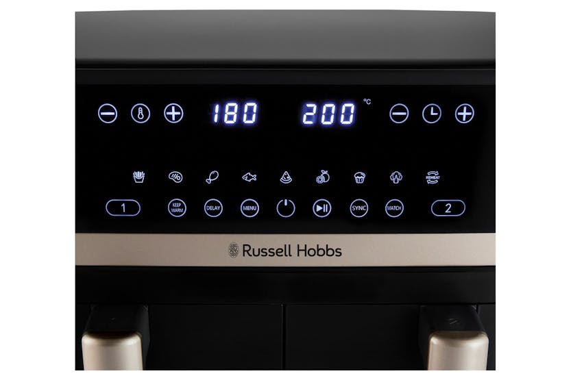 Russell Hobbs 9L Satisfry Dual Basket Air Fryer | 27680 | Black Russell Hobbs 9L Satisfry Dual Basket Air Fryer | 27680 | Black