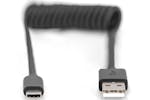 Digitus USB 2.0 - USB A to USB C Spiral Cable | Black Digitus USB 2.0 - USB A to USB C Spiral Cable | Black