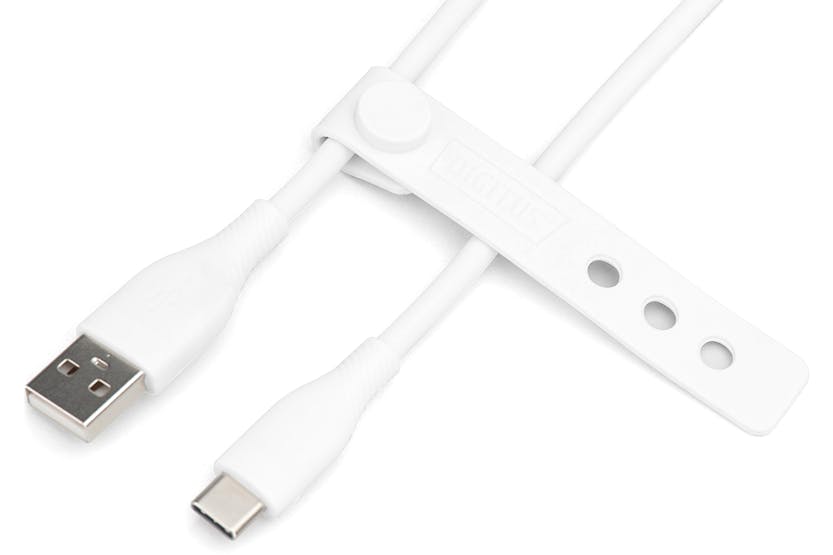 Digitus USB-C to USB-A Silicone Connection Cable | 1m | White Digitus USB-C to USB-A Silicone Connection Cable | 1m | White