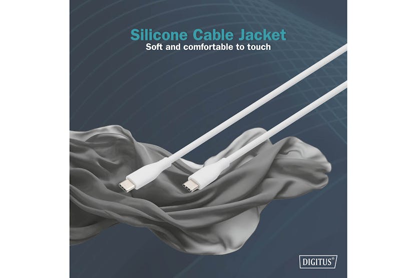 Digitus USB-C to USB-C Silicone Connection Cable | 1m | White Digitus USB-C to USB-C Silicone Connection Cable | 1m | White