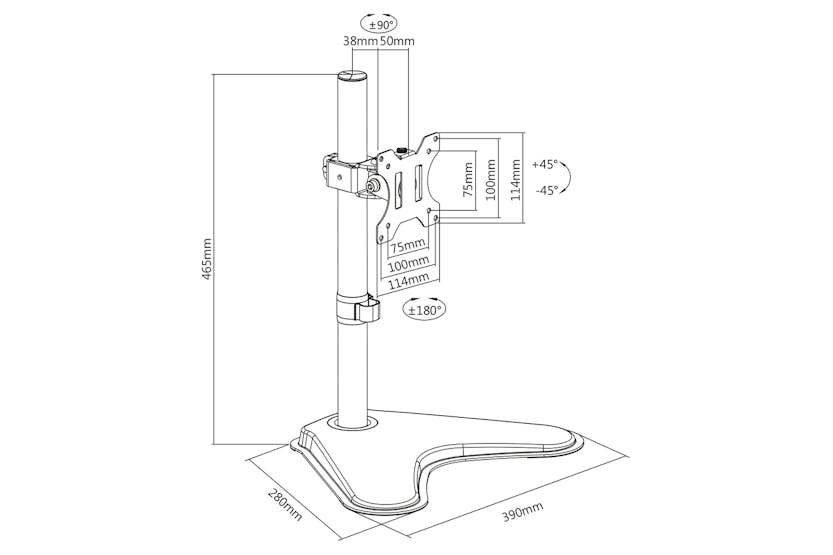 Digitus Universal Monitor Mount | Black Digitus Universal Monitor Mount | Black