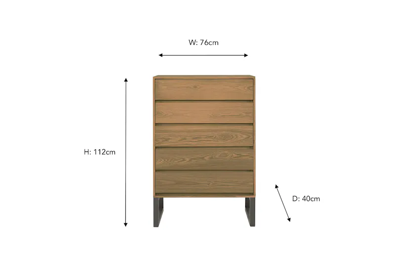 Alexis Chest Of Drawer | 5 Drawer | Ash/Charcoal Alexis Chest Of Drawer | 5 Drawer | Ash/Charcoal