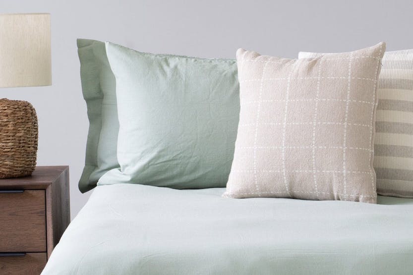 The Linen Room | Ava Linen Look Duvet Cover Set | Green | Double The Linen Room | Ava Linen Look Duvet Cover Set | Green | Double