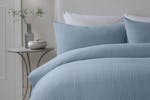Serene | Lindly Waffle Duvet Cover Set | Blue | Super King Serene | Lindly Waffle Duvet Cover Set | Blue | Super King