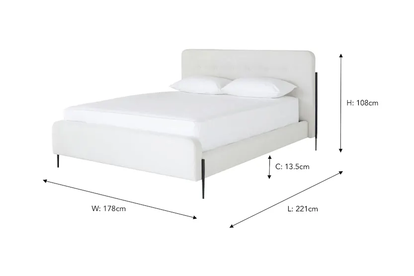 Arnold Bed Frame | King | 5ft | Oatmeal Arnold Bed Frame | King | 5ft | Oatmeal