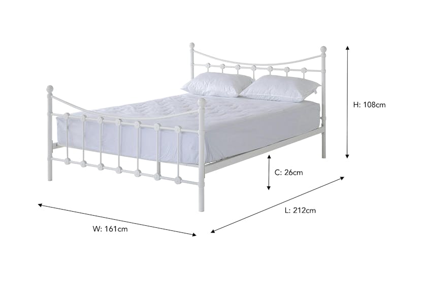 Diane Bed Frame | King | 5ft | White Diane Bed Frame | King | 5ft | White