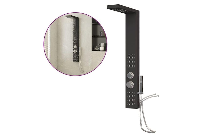 vidaXL 151416 Shower Panel System Aluminium Black vidaXL 151416 Shower Panel System Aluminium Black
