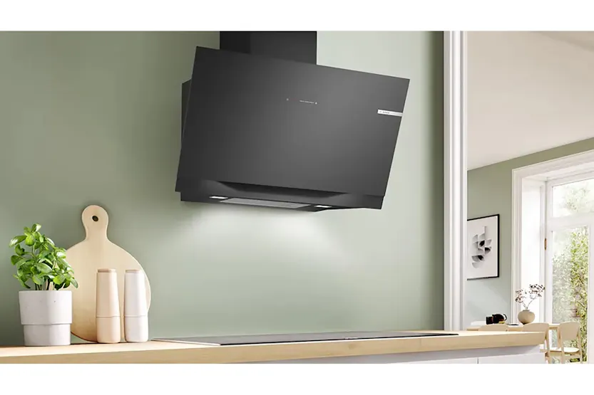 Bosch Series 8 90cm Wall Mounted Cooker Hood | DWK91LT60B | Black Bosch Series 8 90cm Wall Mounted Cooker Hood | DWK91LT60B | Black