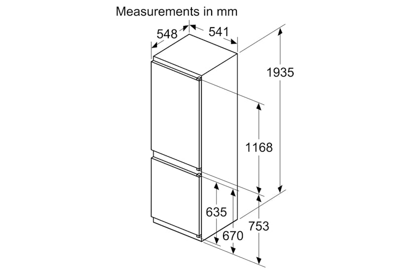 Bosch Series 2 Built-in Fridge Freezer | KIN96NSE0G Bosch Series 2 Built-in Fridge Freezer | KIN96NSE0G