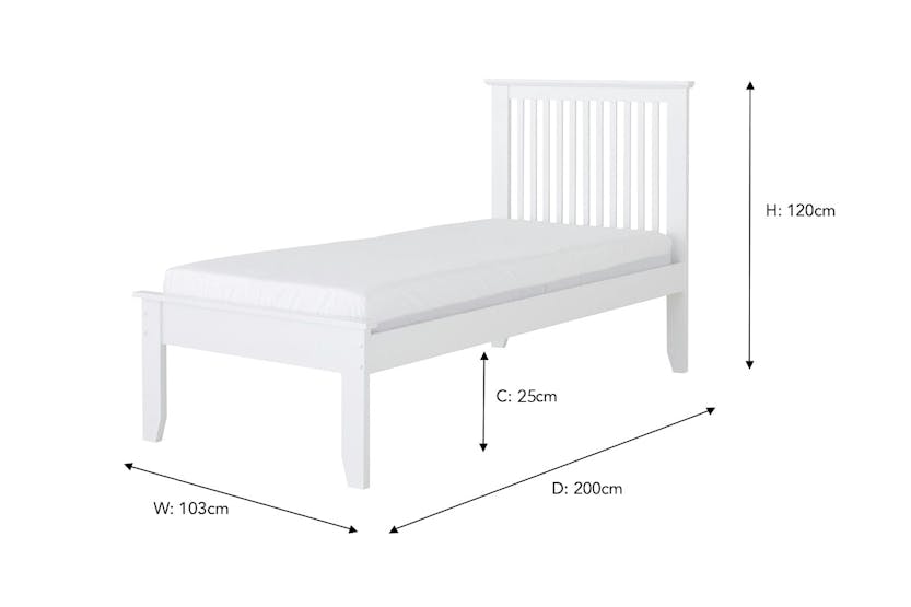 Ezra Bed Frame | Single | 3ft | White Ezra Bed Frame | Single | 3ft | White
