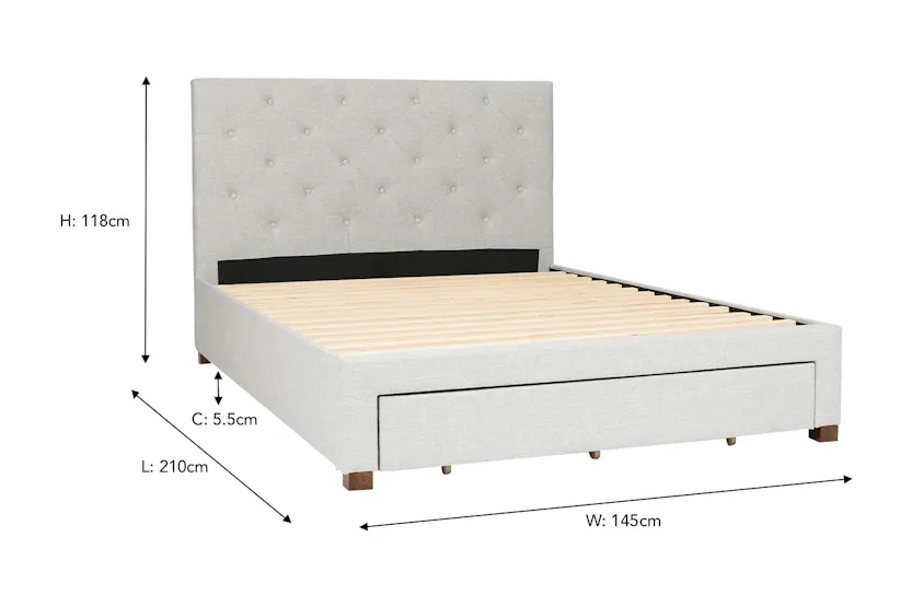 Brandon Bed Frame | Double | 4ft6 | Grey Brandon Bed Frame | Double | 4ft6 | Grey