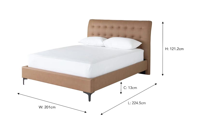 Lewis Bed Frame | Vegan Leather | Super King | 6ft | Tan Lewis Bed Frame | Vegan Leather | Super King | 6ft | Tan