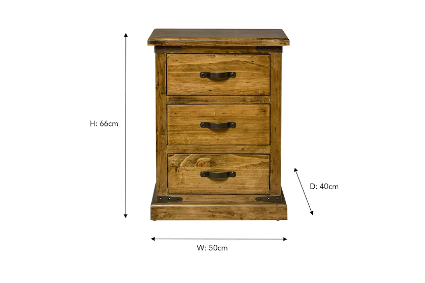 Galveston Bedside Locker | 3 Drawer | Natural Galveston Bedside Locker | 3 Drawer | Natural
