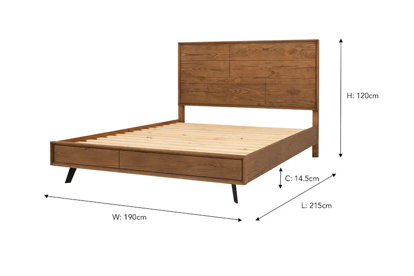 Hamilton Bed Frame | Super King | 6ft | Aged Oak Veneer Hamilton Bed Frame | Super King | 6ft | Aged Oak Veneer
