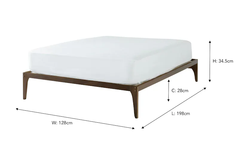 Samuel Bed Frame | Small Double | 4ft | Walnut Effect Samuel Bed Frame | Small Double | 4ft | Walnut Effect