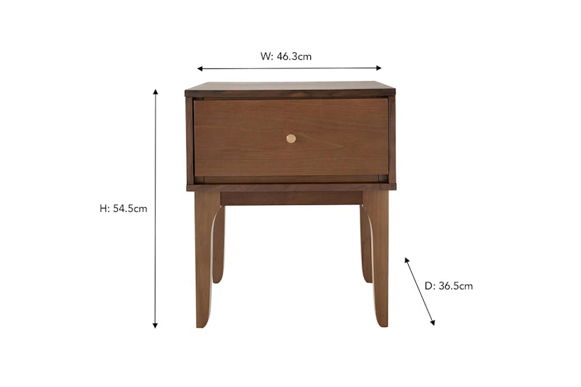 Samuel Bedside Table | 1 Drawer | Walnut Effect Samuel Bedside Table | 1 Drawer | Walnut Effect