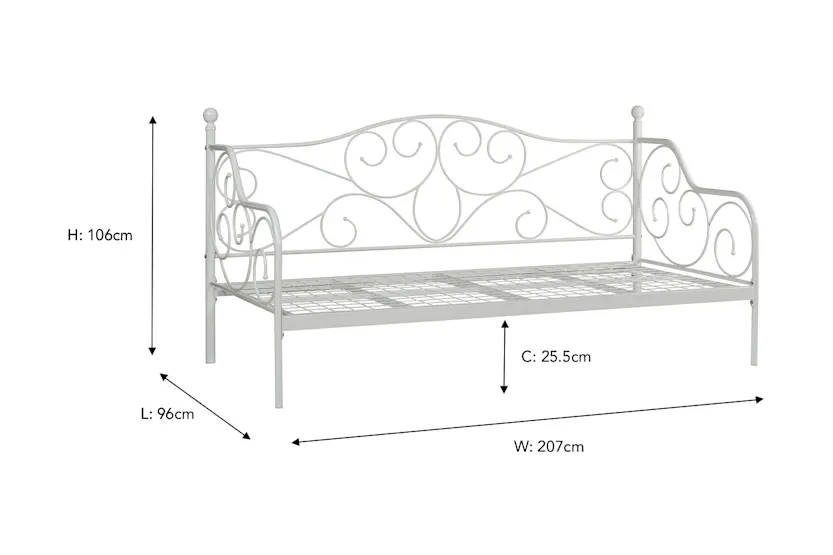Kathrine Day Bed | Single | 3ft | White Kathrine Day Bed | Single | 3ft | White