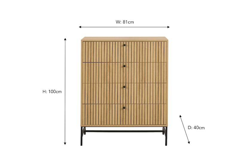 Albany Chest Of Drawer | 4 Drawer | Oak Effect Albany Chest Of Drawer | 4 Drawer | Oak Effect