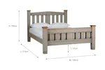 Lancaster Bed Frame | Double | 4ft6 | Aged Grey/Oak Lancaster Bed Frame | Double | 4ft6 | Aged Grey/Oak