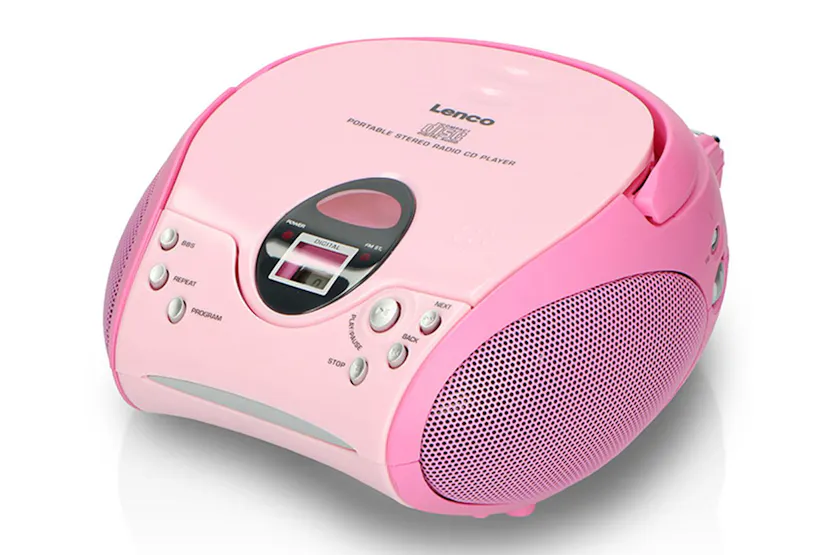 Lenco | Portable FM Radio And CD Player | Pink Lenco | Portable FM Radio And CD Player | Pink
