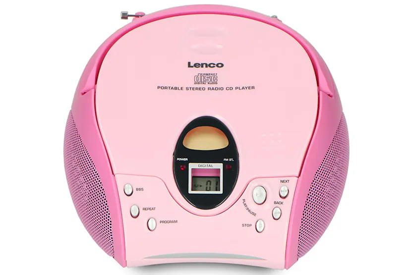 Lenco | Portable FM Radio And CD Player | Pink Lenco | Portable FM Radio And CD Player | Pink