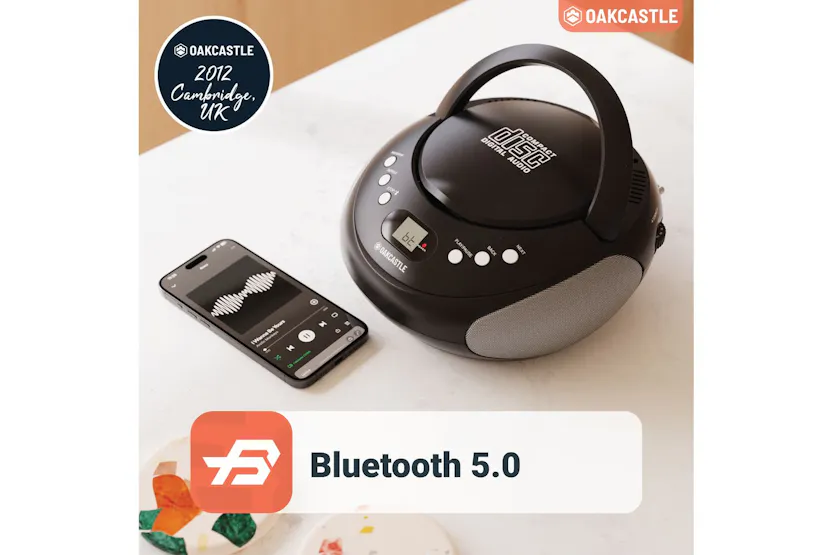 Majority Audio | Oakcastle CD250 Portable CD Player Boombox | Bluetooth & FM Radio | Black Majority Audio | Oakcastle CD250 Portable CD Player Boombox | Bluetooth & FM Radio | Black