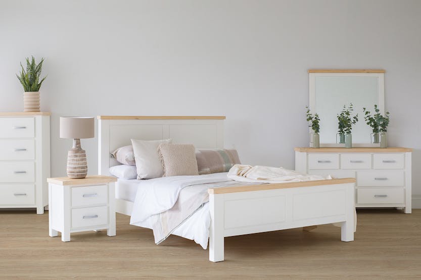 Cotswold Bed Frame | Double | 4ft6 | White/Natural Cotswold Bed Frame | Double | 4ft6 | White/Natural