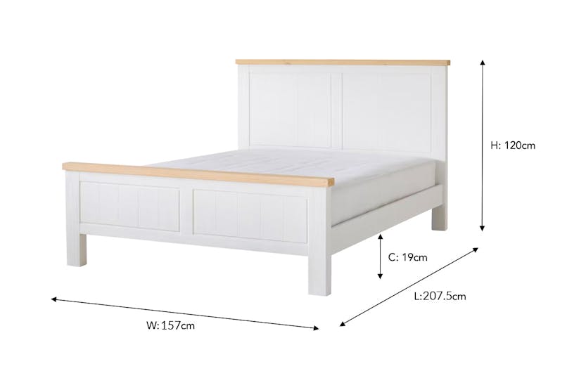 Cotswold Bed Frame | Double | 4ft6 | White/Natural Cotswold Bed Frame | Double | 4ft6 | White/Natural