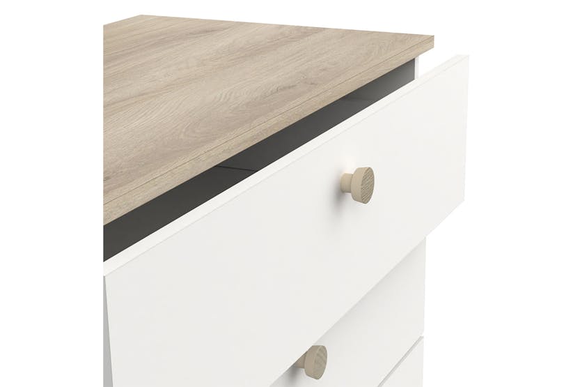 Izzy Chest of Drawer | 4 Drawer | White/Oak Effect Izzy Chest of Drawer | 4 Drawer | White/Oak Effect