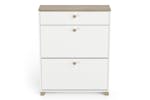 Izzy Shoe Storage Cabinet | 1 + 2 Drawer | White/Oak Izzy Shoe Storage Cabinet | 1 + 2 Drawer | White/Oak