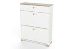 Izzy Shoe Storage Cabinet | 1 + 2 Drawer | White/Oak Izzy Shoe Storage Cabinet | 1 + 2 Drawer | White/Oak