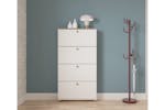 Izzy Shoe Storage Cabinet | 4 Drawer | White/Oak Effect Izzy Shoe Storage Cabinet | 4 Drawer | White/Oak Effect