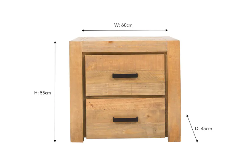 Coolmore Bedside Locker | 2 Drawer | Natural Coolmore Bedside Locker | 2 Drawer | Natural