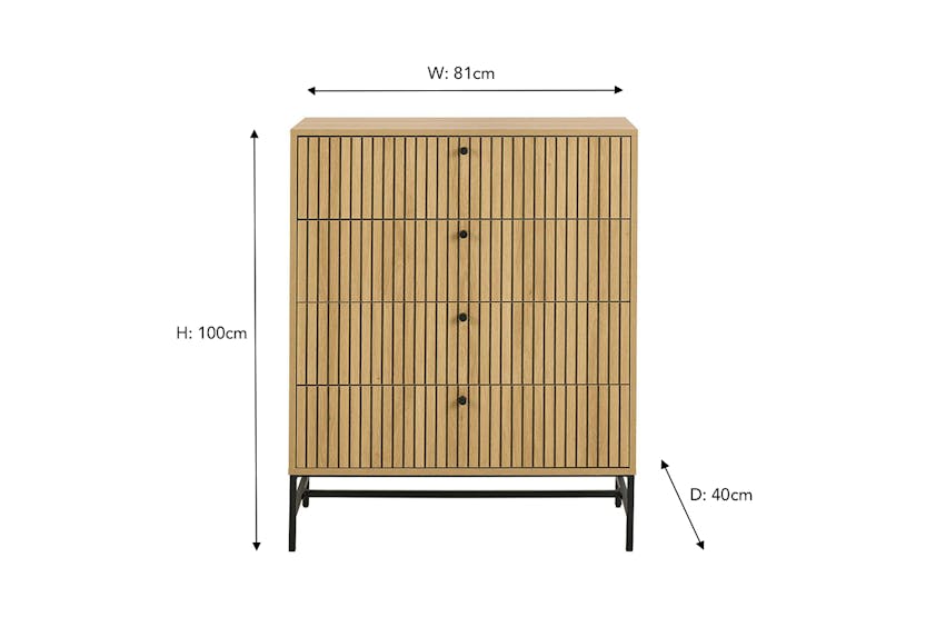 Albany Chest Of Drawer | 4 Drawer | Oak Effect Albany Chest Of Drawer | 4 Drawer | Oak Effect