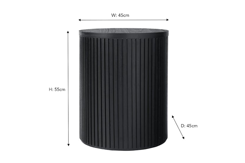 Teca Round Bedside Table | Matt Black Teca Round Bedside Table | Matt Black