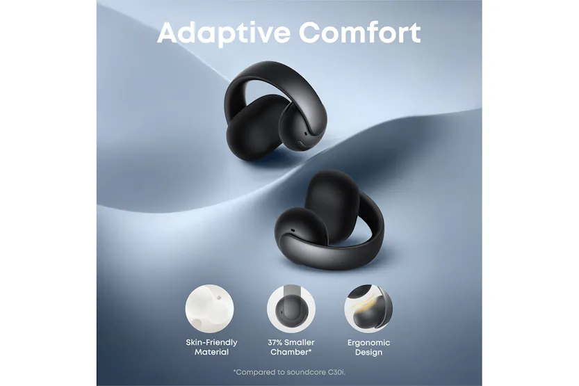 Soundcore AeroClip Open-Ear Earbuds with Adaptive Comfort | Black Soundcore AeroClip Open-Ear Earbuds with Adaptive Comfort | Black