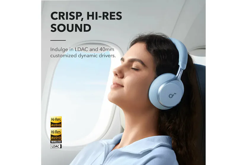 Soundcore Space One Over-Ear Active Noise Cancelling Headphones | Blue Soundcore Space One Over-Ear Active Noise Cancelling Headphones | Blue