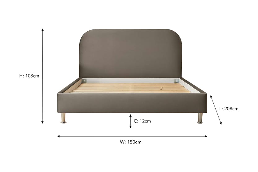 Silentnight | Fara Bed Frame with Chrome Leg | Double | 4ft6 | Charcoal Silentnight | Fara Bed Frame with Chrome Leg | Double | 4ft6 | Charcoal