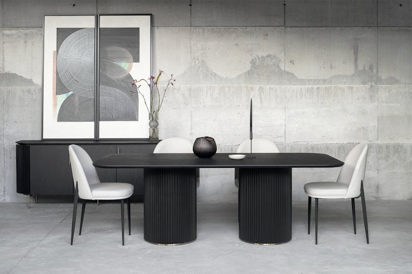 Lantine Rectangular Dining Table | Black Lantine Rectangular Dining Table | Black