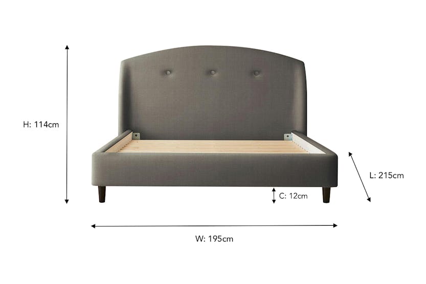 Silentnight | Evana Bed Frame with Black Leg | Super King | 6ft | Charcoal Silentnight | Evana Bed Frame with Black Leg | Super King | 6ft | Charcoal
