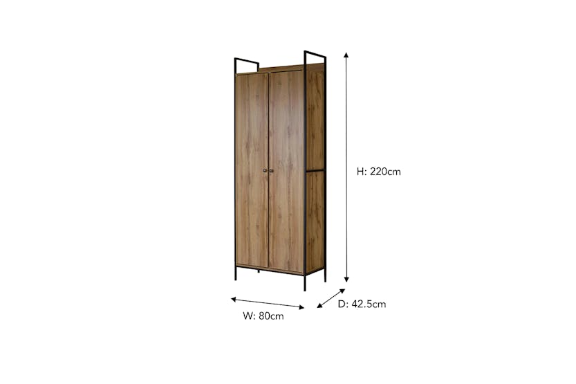 Zion Wardrobe | 2 Door | Oak Effect Zion Wardrobe | 2 Door | Oak Effect